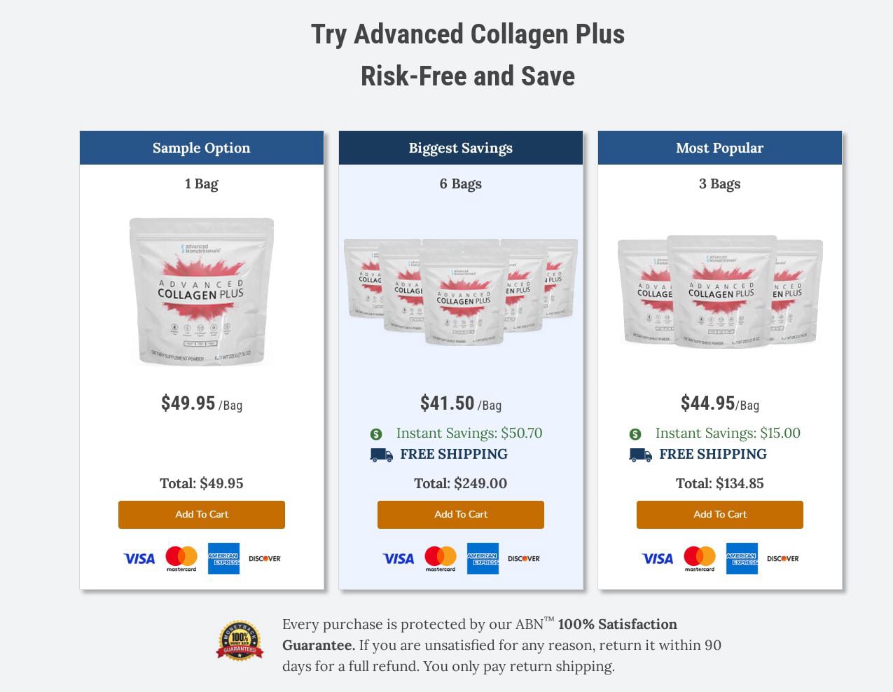 advance collagen plus Package Pricing